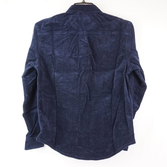 NWT Quince Stretch Corduroy Long Sleeve Button-Up Overshirt In Deep Navy Size M - Picture 2 of 14